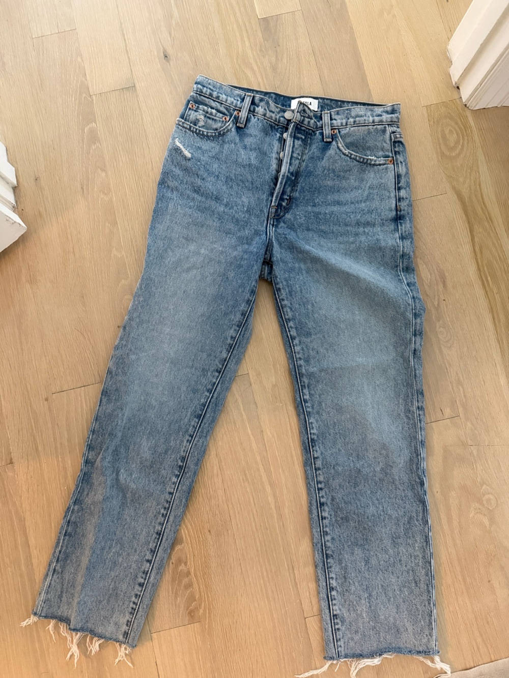 pistola Women's High-Rise Faded Blue Straight Jeans